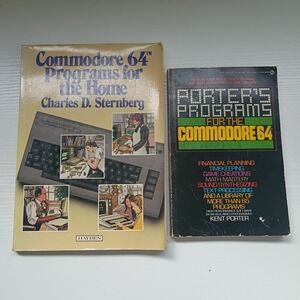 2 Vtg Commodore 64 Books-Porters Programs Kent Porter/Programs For The Home